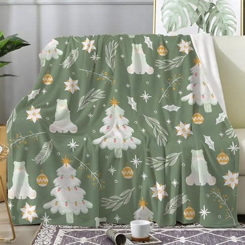 Weihnachtsdecke - Kuscheldecke Flauschig Weihnachtsbaum, Decke Fleecedecke, Weiche Warme Decke Wohndecke als Sofadecke Wolldecke Couchdecke Tagesdecke, 230x270 cm Y-855