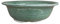 BIOMATA Pot de bonsaï rond en céramique 19,5 x 19,5 x 6,2 cm | Pot de bonsaï fabriqué dans l'UE | Pot avec 3 trous de drainage | Grès blanc émaillé vert | Arbre non inclus
