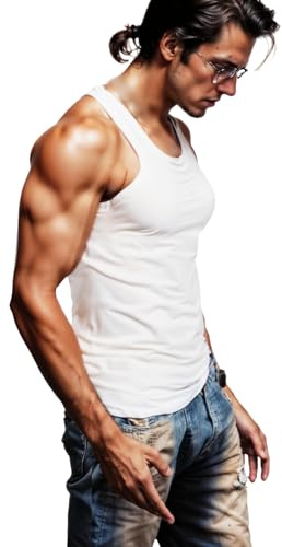 Mens 100% Cotton Sleeveless Singlet Undershirt Classic Sports Soft, Men's Athletic Lightweight Vest, Breathable Gym Tank Top for Sports & Casual Wear (UK, Alpha, M, Regular, Regular, 3, White)