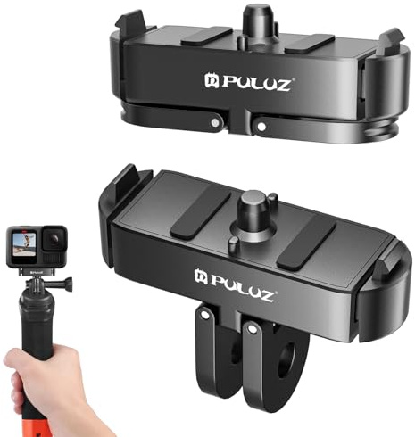 PULUZ Supporto magnetico per GoPro Hero 13 nero, montaggio a sgancio rapido con foro per vite da 1/4 ''-20 porta connettore treppiede per GoPro Hero 13 accessorio