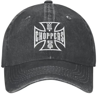 Classique Coton West Coast Iron Cross Choppers Casquette de Baseball pour Hommes Femmes Chapeau réglable Vintage Entraînements en Plein air Casquette de Soleil Douce