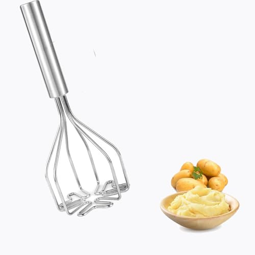 Prensa de patatas, prensa de patatas de acero inoxidable 18-8, trituradora de patatas de acero inoxidable, para patatas, zanahorias y verduras, ideal para cocinar en casa, utensilios de cocina y