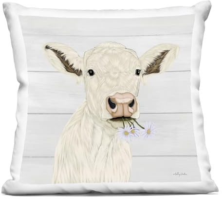 Stupell Industries Opal Baby Cow Portrait Decorative Printed Throw Pillow, design by Ashley Justice