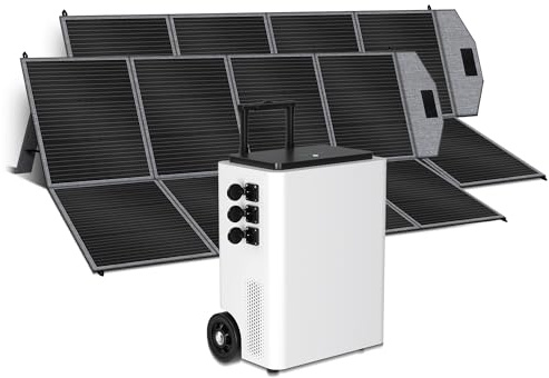 CTOLITY AP5000 (2026 Nuovo) Generatore con pannello solare 2 * 400W, stazione portatile 5120Wh con AC 5000W(6000W Pic), Centrale Elettrica Portatile per campeggio, emergenze e backup solare domestico