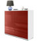 Vladon Sideboard Ben V2, Made in Germany, Kommode mit 1 Tür und 5 Schubladen, Weiß matt/Bordeaux Hochglanz (79 x 74 x 36 cm)