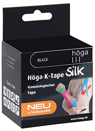 Höga-K-Tape-Silk black kinesiologischer Tape in Seidenqualität, 5 cm x 5m
