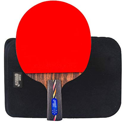 Professioneller Tischtennisschläger, 3 Holz 2 Kohlenstoff, 5-Sterne- Tischtennis-Schläger, Geeignet für Anfängertraining/Single racket/Kurzer Griff