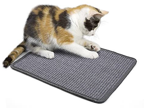 PETTOM Kratzmatte Katze, Kratzteppich Katze, Sisal Teppich Katzen, Katzen Kratzbrett Sisal (30×40cm, Dunkelgrau)