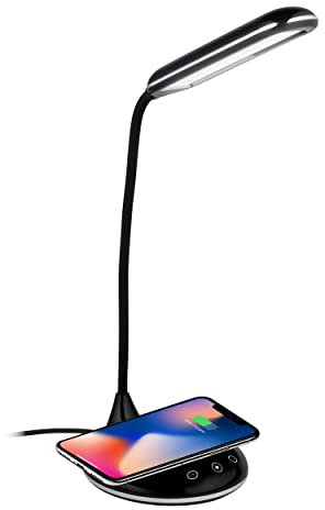 Grundig Tischleuchte mit Handyladegerät - Kabellos - USB - LED - Flexibel biegbar - Schwarz