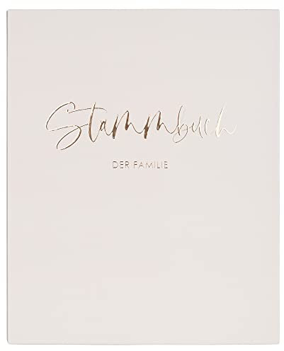 DeinWeddingshop Stammbuch der Familie - Familienstammbuch Hochzeit Standesamt - Deluxe Serie - Hardcover DIN A4 (Beige/Roségold) (DIN A4)