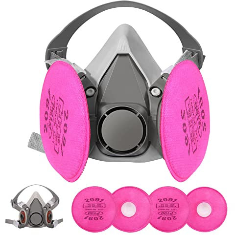 ZXICH Demi-masque réutilisable contre la poussière, les particules, le pollen, la peinture au plomb, largement utilisé dans la peinture, la décoration, la menuiserie, le soudage, la coupe des métaux