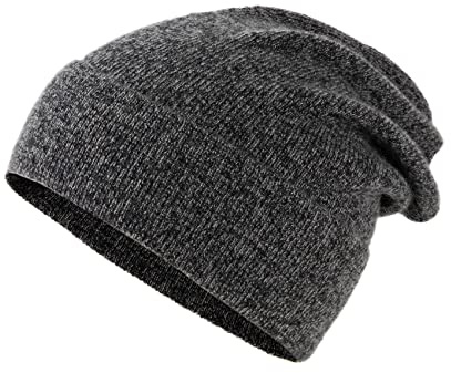 Lallier Berretto Unisex 100% Puro Cachemire, Cappello con Risvolto a Costine Caldo Morbido con Confezione Regalo per Donne e Uomini (Grigio Scuro)