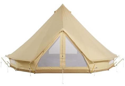 CanvasCamp Sibley 600 ProTech Double Door - XXL Luxus Baumwoll Zelt 12 Personen, Rundzelt für Glamping & Outdoor Camping, Großraum Familienzelt mit Bodenplane & Integriertem Mückenschutz