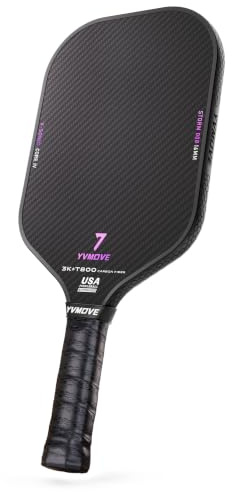 YVmove T800+3K Carbon Fiber Pickleball Paddle with 16mm V-Sonic IV Dynamic Core, Premium Pickle Ball Thermoformed Unibody, Elongated Shape, Enhanced Control & Ultimate Spin, USAPA Approved