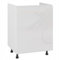 Laclar Küchenschrank Unterschrank MOD mit grifflosem Hochglanz-Front - Spülenschrank - höhenverstellbare Füße - Türöffnung rechts/Links - modern langlebig - 60x52,8x72 cm - Weiß