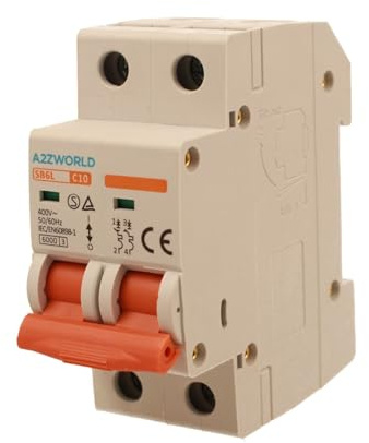 Interruttore Magnetotermico Automatico, 2P Curva C 6kA 220V, Salvavita Stotz, MCB 2P C10 10A