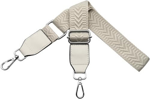 Correa para Bolso Correa de Hombro Ajustable Bandolera con Cuero, Reemplazo Correa Bolsos con Mosquetón Plateado 3.8cm Anchura para Mujer Crossbody, Beige, U2-06