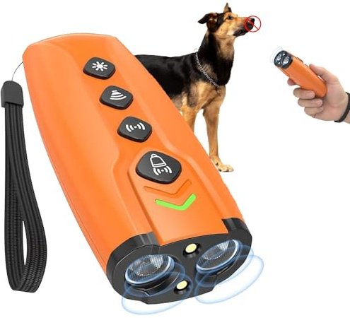 FOGOIN Hoffmarkt Barkify Hundetrainer, Antibell Ultraschall Gerät für Hunde mit 2 Ultraschallfrequenzen(25KZH/25-30KZH),Doppelt so Starkes, 15 m Reichweite,Anti-Bell-Gerät Hund