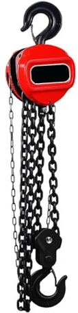 Paranco a Catena Manuale per Impieghi Gravosi, Paranco a Catena Manuale da 2 Tonnellate con Doppie Ruote di Guida per Uso in Magazzino, Automobilistico e Edile(600 cm/19.6 ft)