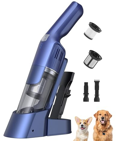HawKam Handheld Vacuum Cordless, 24KPA Powerful Car Vacuum, Rechargeable, Charging Dock, Ergonomic Handle, 2-in-1 Crevice Tool, 1.8lb Portable Vacuum Cleaner with 2-Speed for Car, Home