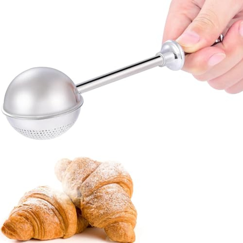 RASTKY Dosatore per Zucchero a Velo in Acciaio Inossidabile 304 per Risultati di Cottura Perfetti, Setaccio Filtro per Spezie Durevole per Dessert, Ideale per Panettieri Domestici Professionisti,