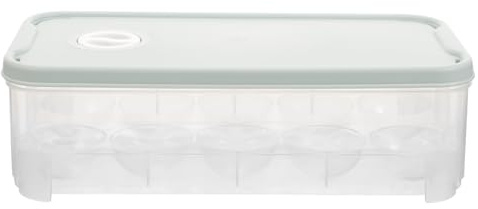 MUCKLILY Contenitore per Uova per Frigorifero Portatile 10 Uova con Coperchio in Plastica, Risparmio di Spazio, per Casa o Picnic