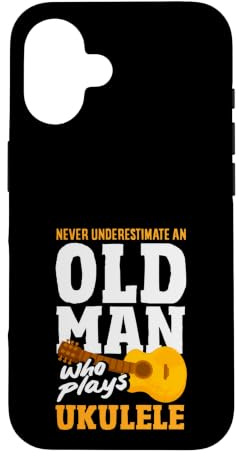 Just an Old Man Who Plays Ukulélé Musicien Coque pour iPhone 16