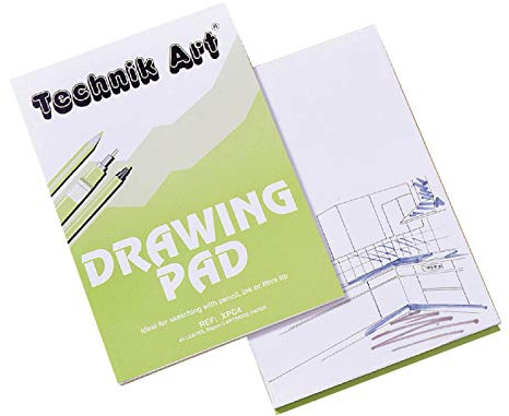 Clairefontaine - Ref XPC4Z - Technik Art - Drawing Pad, A4, 90gsm Blank Cartridge Paper, 40 Sheets Per Pad - Ideal for Sketching with Pens, Pencils or Fibre Tips