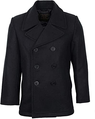 Mil-Tec Men's US Navy Pea Coat Black size M