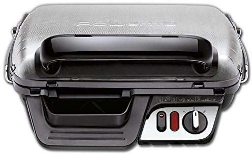 Rowenta Gr3060 Ultra Compact Comfort 600 Bistecchiera Elettrica Multifunzione, 2000 W, con Piastre in Alluminio Antiaderenti e Spia Cottura, Grill, Barbecue e Tostiera, Facile da Pulire