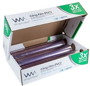 Wrapmaster - 3000 Pellicola trasparente, 3 rotoli con larghezza 30,5 cm e lunghezza circa 300 metri