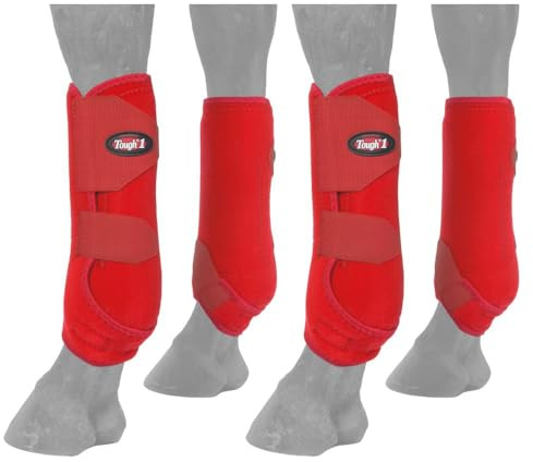 Tough 1 Extreme Vented Sport Boots Set, Red, Large
