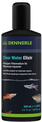 Dennerle Clear Water Elixir, 250 ml - Flüssiges Filtermedium zur Wasserklärung, Pflege und Vorbeugung, Wasseraufbereiter für Aquariumwasser