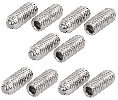 sourcing map 10stk M4x10mm 304Edelstahl Sechskant Madenschraube Set Schraube Feder Kugel DE de