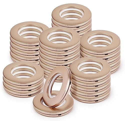 WCIC 32 Pcs Curtain Grommet Kit, 40mm Eyelet Rings, Matte Coffee | DIY silencing eyelets for Roman, window and shower rods, snap-together ABS, 32 sets plus tool card