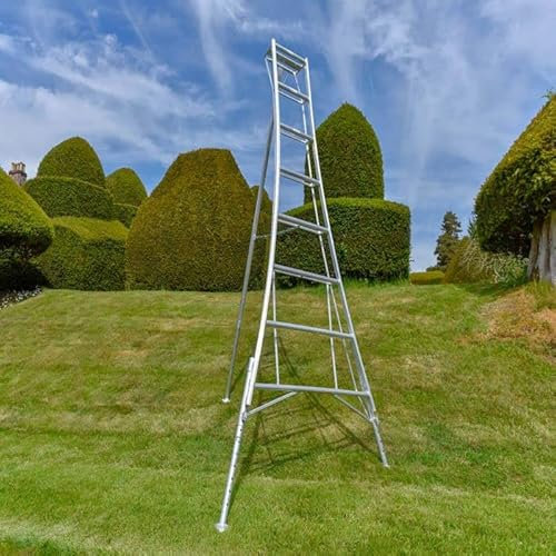 Hendon 8ft (2.4m) Aluminium Lightweight Ladder with 3 independently adjustable legs - Ideal for Gardeners, DIY enthusiast, Landscapers. Suitable for both outdoor and indoor use.