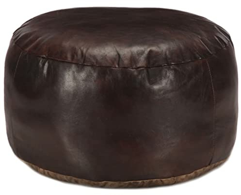 vidaXL Pouf 60 x 30 cm marrone scuro vera pelle di capra
