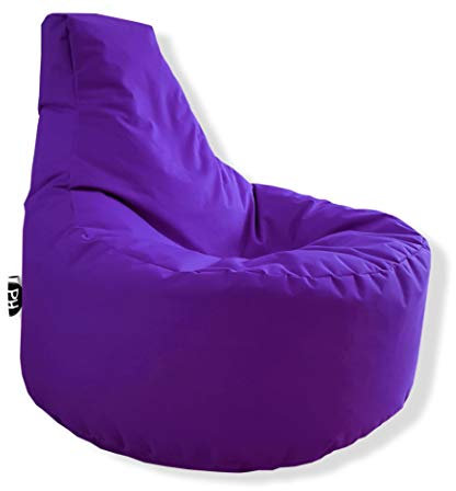 Patchhome Sillón gamer en 2 tamaños diferentes y 25 XXL – 80 cm de diámetro, 30 cm de altura del asiento, 90 cm de altura, color lila