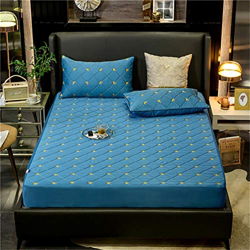 YCDZ Funda Protectora De Colchón, Antialérgica, Transpirable, Antiinsectos Y ácaros, Sin Olor, Apta para Todo Tipo De Camas (Azul,120x200x40cm)