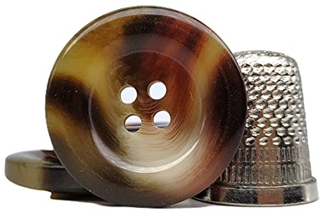 BOTIBOTON - 25 Botones de Camisa, Americana, Abrigo color Crudo, Marrón o Gris - 5 Medidas - Accesorio de costura – Fabricado y Enviado desde España (Marrón, 25 mm)