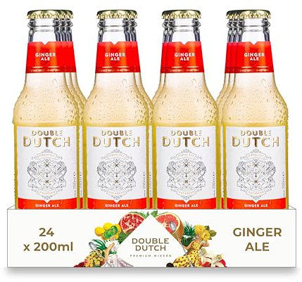 Double Dutch Ginger Ale Mixer, 24 x 200ml, Low Calorie Perfect Mixer for Cocktails, No Artificial Colours Preservatives or Flavours (Pack of 24)