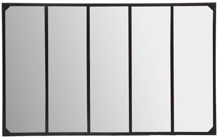 Atmosphera - Grand Miroir Mural en métal Noir 160 x 110 cm Style néo-Industriel