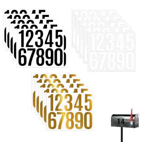 15 Piezas Pegatinas Numeros Adhesivos 10 cm Numeros Casa Exterior Adhesivos Números Negros Numbers del 0-9 Pegatina Números de Buzón para Buzón Casa Puerta Taquillas Número de Dirección Oficina