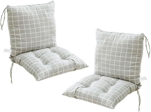 Ataoyus Lot de 2 coussins de chaise de jardin avec coussin de dossier, coussins de chaise d'extérieur, coussins de chaise de jardin, 40 x 80 x 7 cm, coussin de chaise à dossier haut pour extérieur et
