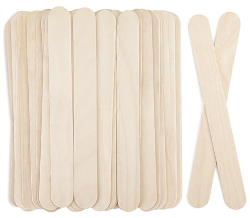 WISYOK espátulas de madera 120 piezas, palos de helado de madera anchos, palillos de madera 15x1,8 cm, palos de helado de madera, espátulas de madera para manualidades, espátulas de madera para