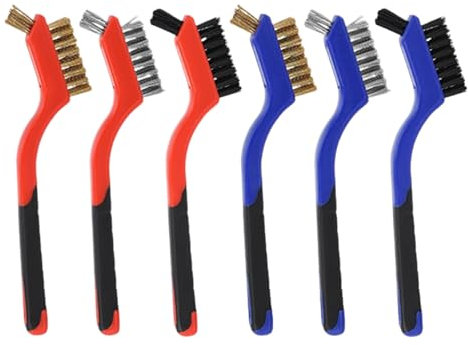 RELKLYU 6 Piezas De Cepillo De Alambre, Cepillo De Espacio, Cepillo De Limpieza De Doble Cara, Cepillo De Limpieza Multifunción, Herramienta De Limpieza Manual.