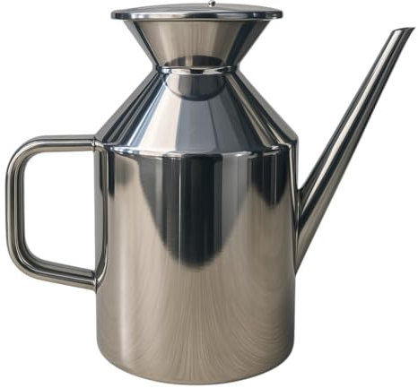 Terryshop74 Oliera inox 375 ml - Design professionnel avec bec anti-goutte | Hauteur 14 cm - Idéal pour huile extra vierge, cuisine, table, pizzeria