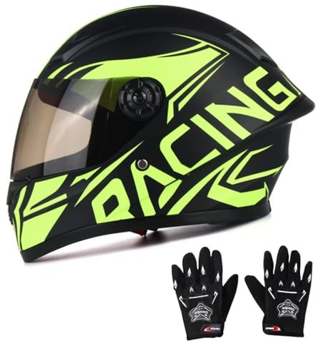 Barn integrerad motorcykelhjälm motocross crossbike ATV BMX go-kart off-road 4-hjuls pojke flicka barnhjälm med solskydd DOT/ECE-godkänd C ,XL=53–54 cm