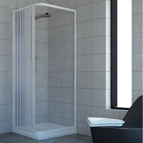 Cabine paroi de douche en Plastique PVC mod. Acquario 70x70 cm avec ouverture l