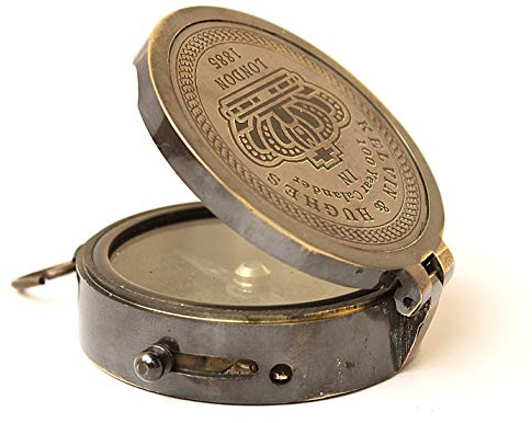 Brass Compass Vintage Finish Kelvin Hughes 100 Year Calendar Compasses Lid Compass Directional & Navigational Tool